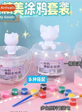 Bucket enamel doll coloring set handmade DIY children colori