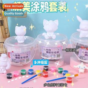 coloring set handmade Bucket children doll DIY colori enamel