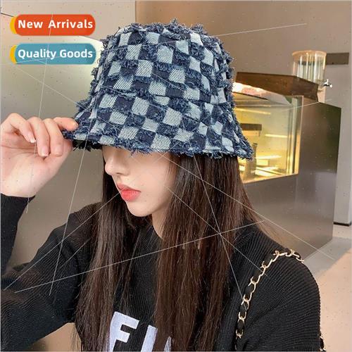 Checkerboard western cowboy hat women spring and summer outd