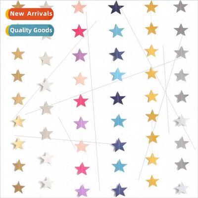 4 meters gold silver and blue five-pointed star pull flower