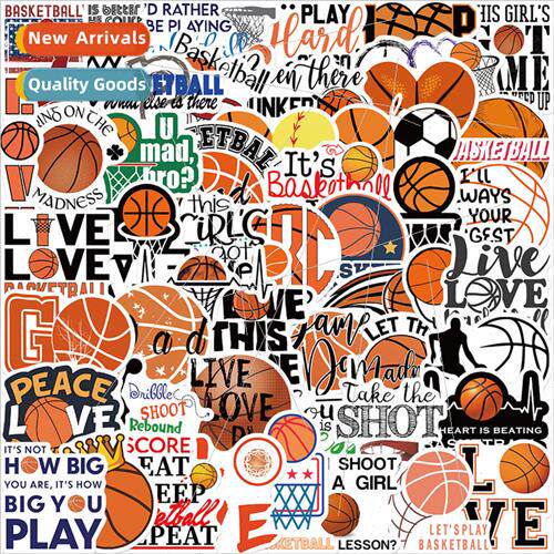 50 basketball sports stickers personalized decorative luggag