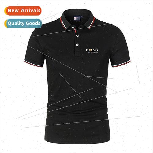 New workwear cotton mens short-sleeved T-shirt business lape
