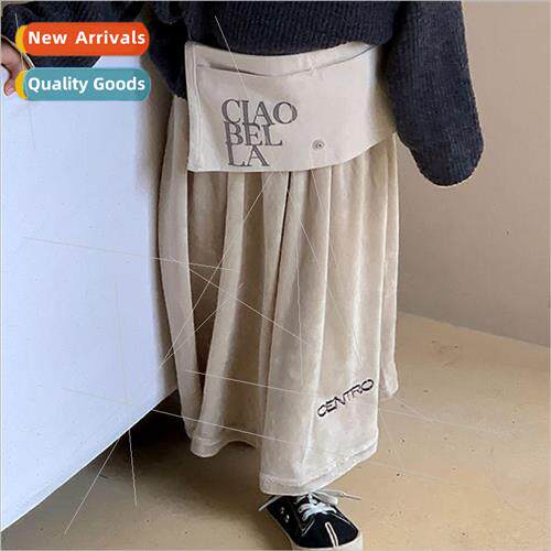 Childrens skirt 2023 fall new Korean girls half-body skirt t