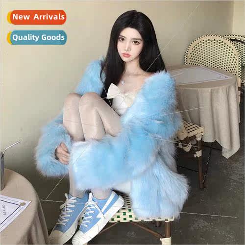 Fashion temperament in the long section fox hair 2023 fall a