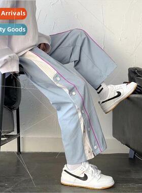 Summer couples salt system buckle color blocking wide-legged