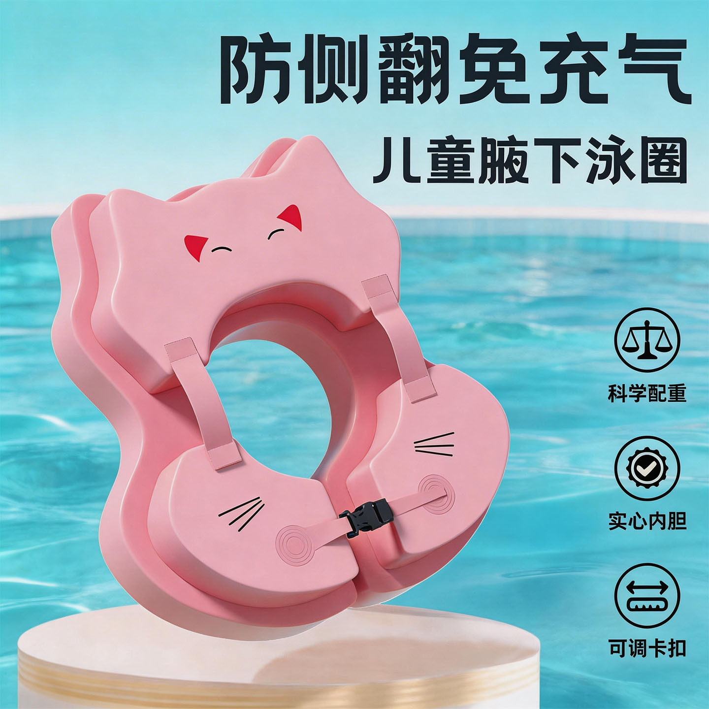 宝宝免充气游泳圈腋下浮圈防呛水防侧翻母婴游泳用品一件
