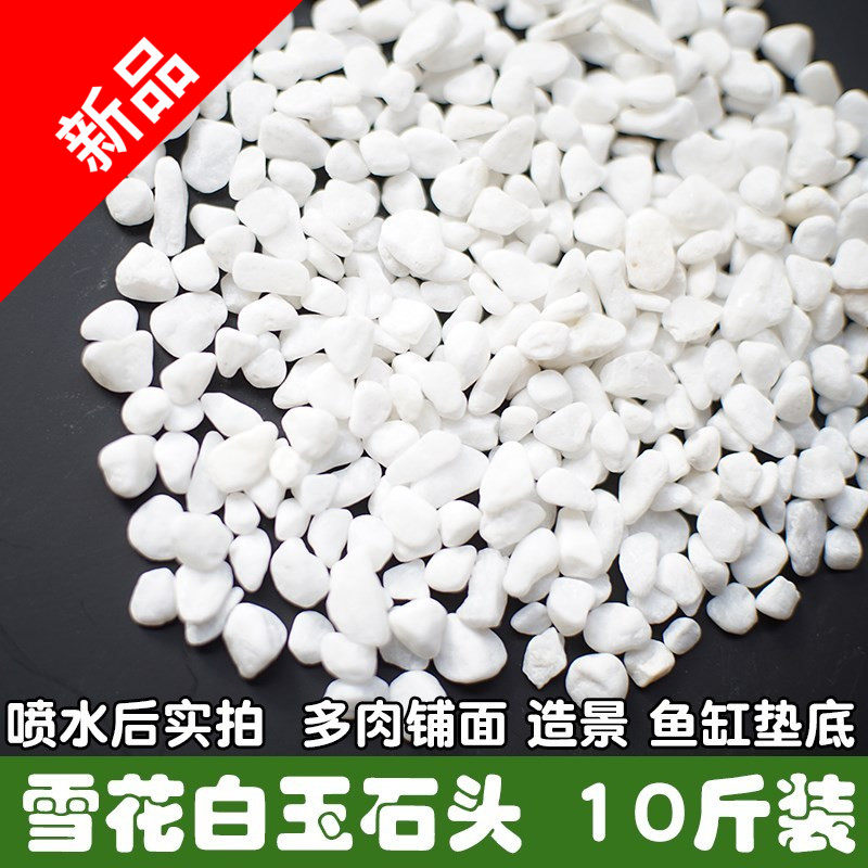 白色石头小石子盆栽鱼缸装饰造景鹅卵石白玉石彩石多肉铺面石颗粒