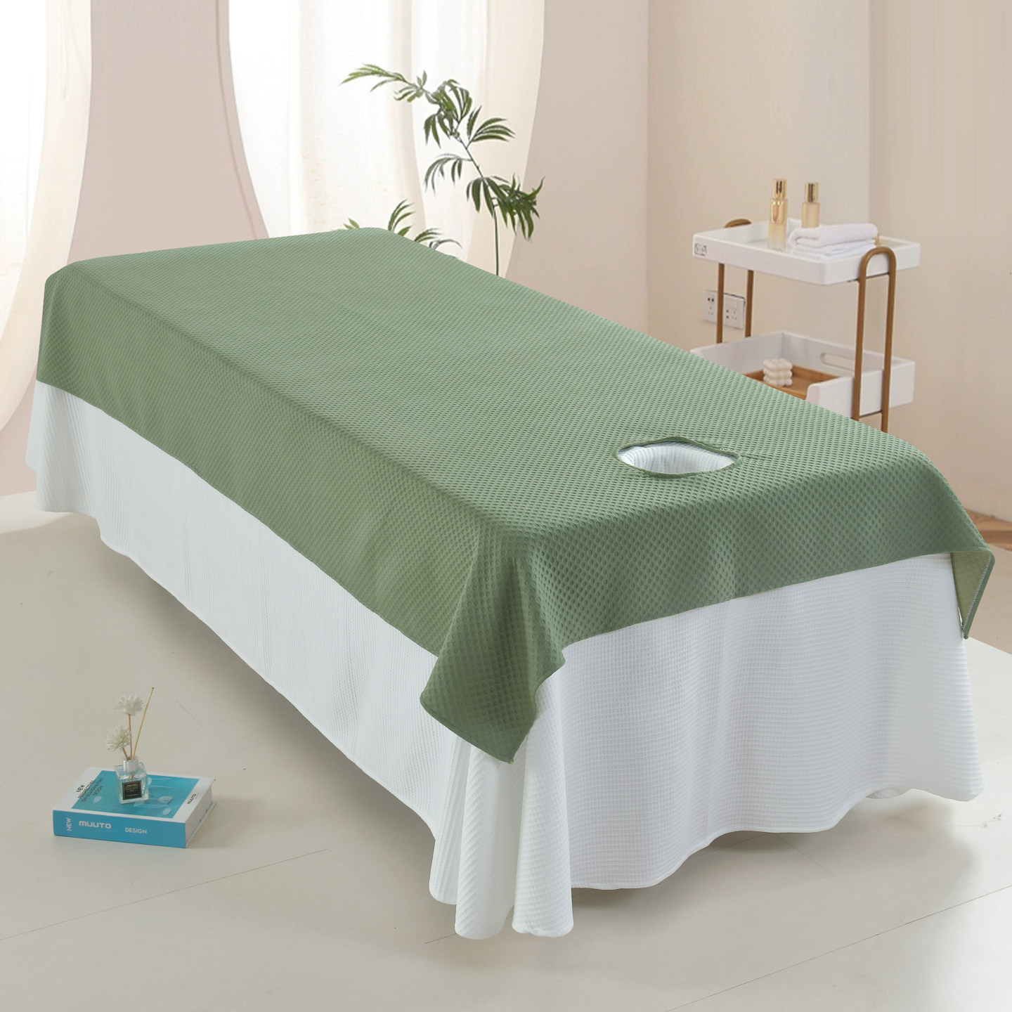 美容床单高级轻奢美容院专用一客一换隔脏加大按摩床铺带洞非一次