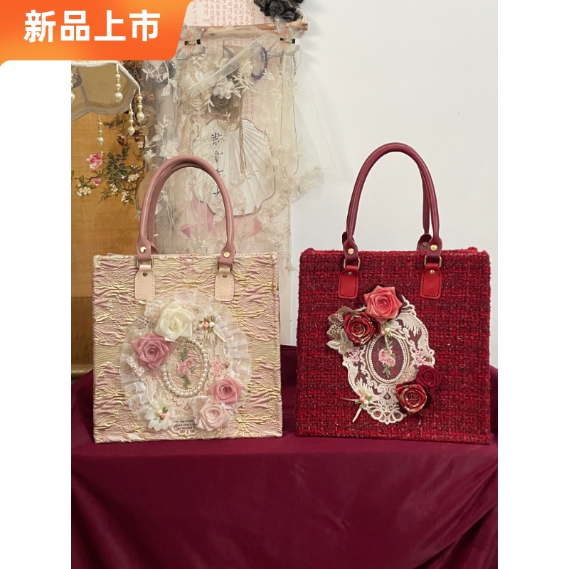 GFMin原创玫瑰花法式婚包浪漫创意时尚甜美大容量单肩包包