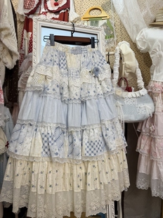 Gfmin原创手作仙女田园碎花半身裙简约青春少女清新半身裙