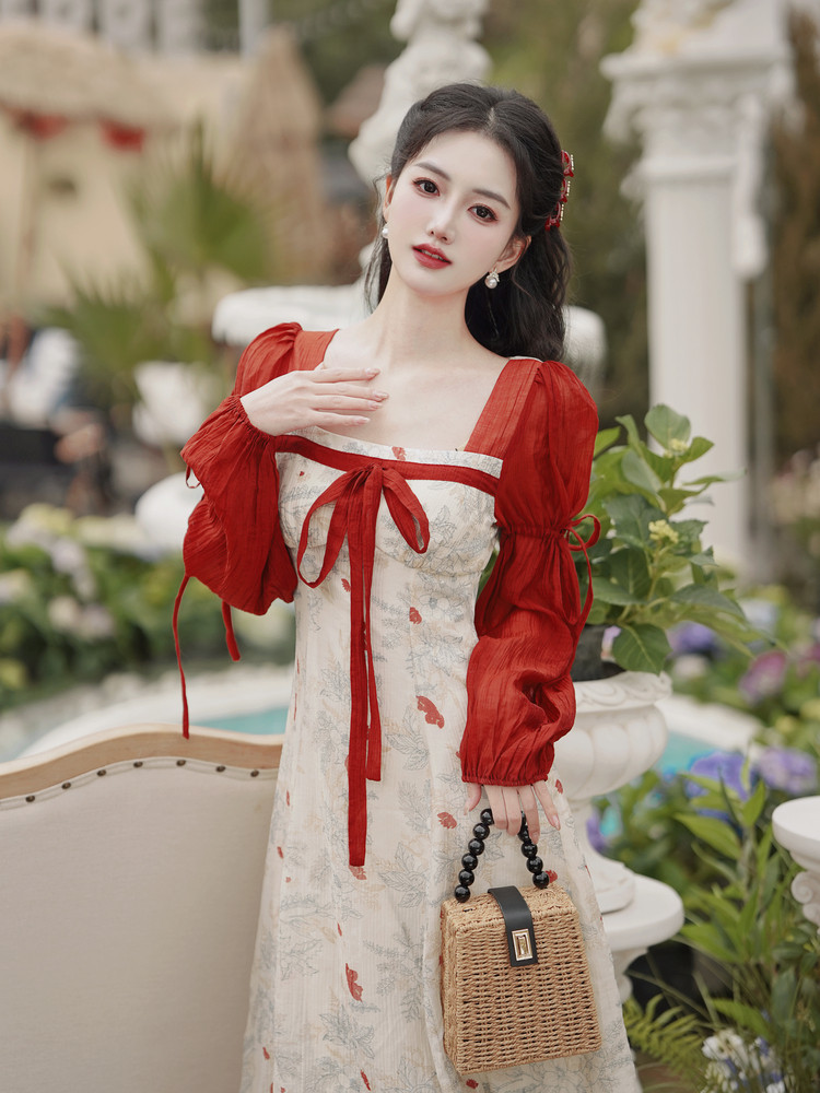 汉元素日常裙子复古中国风女装齐胸襦裙古风汉服改良版连衣裙春夏