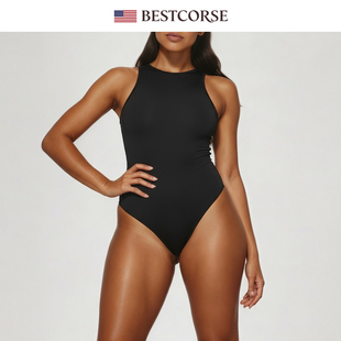 欧美紧身无缝连体衣外穿内搭卡戴珊打底衫skims上衣无袖t恤同款