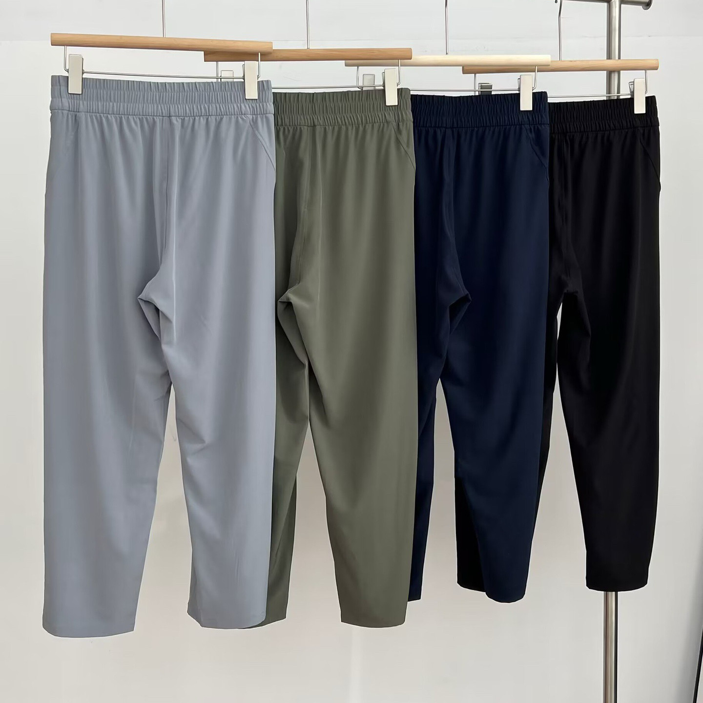 青岛Luzelf Ease Back女士中长裤直筒休闲松紧腰九分裤春夏款透气