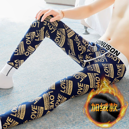 Мужские удерживающие тепло штаны, рубашка, термобелье, бархатные леггинсы, увеличенная толщина, в обтяжку