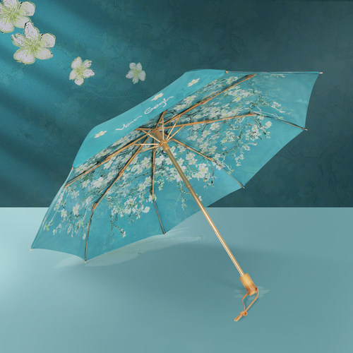vonlilienfeld双面双层防晒伞梵高油画雨伞遮阳伞防紫外线太阳伞
