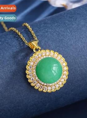 12MM natural dgling jade pendant female temperament chalcedy