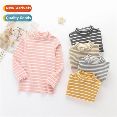 Childrens high-necked versatile bottoming shirt boys and gir