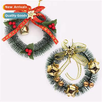 New window decoratis hanging 15cm mini Christmas wreath PVC