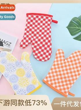 A2818 Cott  linen baking anti-scald gloves microwave oven mt