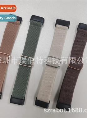 适用charge6 elastic nylon watch band large buckle wristband