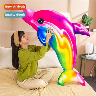Creative colorful rainbow cardinal red lips dolphin plush to