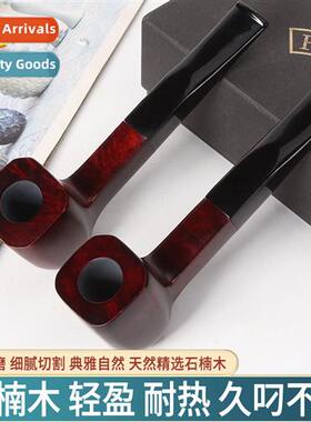 H polished portable 3MM flue filter tobacco pipe briar wood