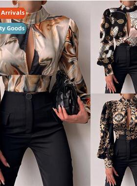 2023 Spring Sting Collar Lg Lantern Sleeve Backless Hollow B