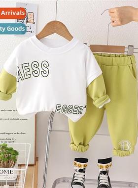 Boys fall su su 2023 new childrens hsome fashiable letters f