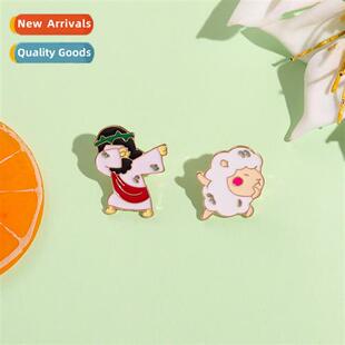New cute sheep brooch funny shape carto characters lacquer p