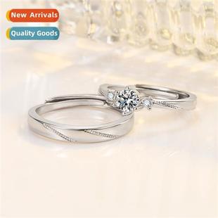 Love at First Sight Couples Ring Faux Moissan Diamd Four Cla