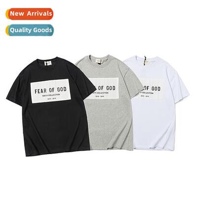 Tide FOG short-sleeve appliqué print high set T-shirt loose