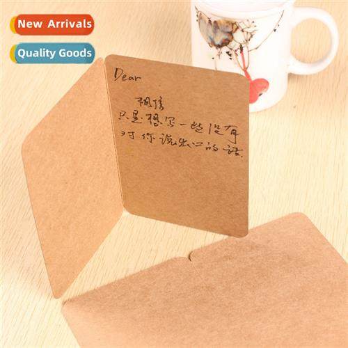 Imported kraft paper 2 pages folded blank card nostalgic ret