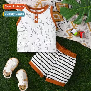 2022 new top spring strip printed fall sleeveless Boys