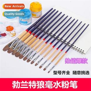 Gouache Wolf Watercolor Single Head Double Round Brt Hair