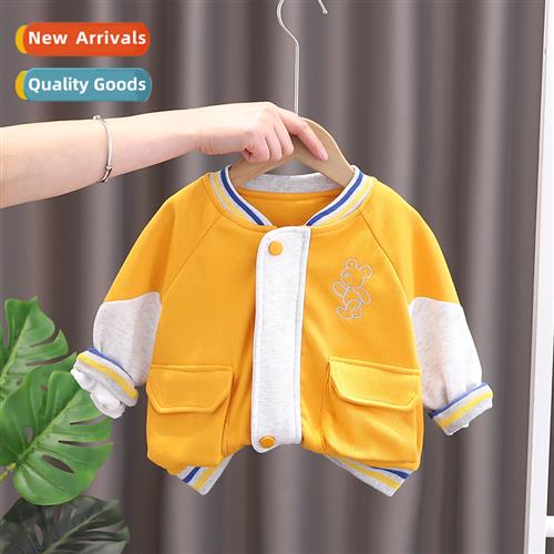 Baseball jacket boys 2023 new childrens spring  fall casual