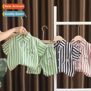 2023 new childrens Boys fashiable clothing stri summer