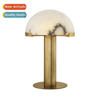 Post-modern natural marble living room table lamp art bedsid