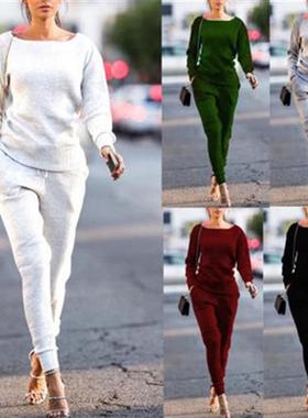 2022 Spring  Autumn casual round neck p stripes tight mid-wa