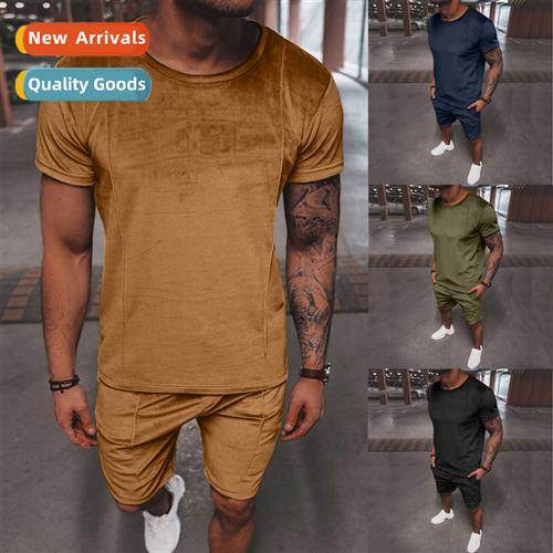 2022 Summer Short Sleeve Shorts Two Piece Sports Casual Mens