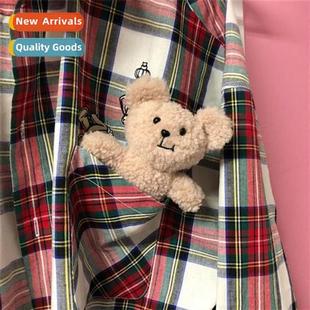 mouth bear plush ins cute crooked pendant Korea schoolbag