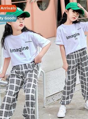 Girls cott short-sleeved printed anti-mosquo pants set  midd