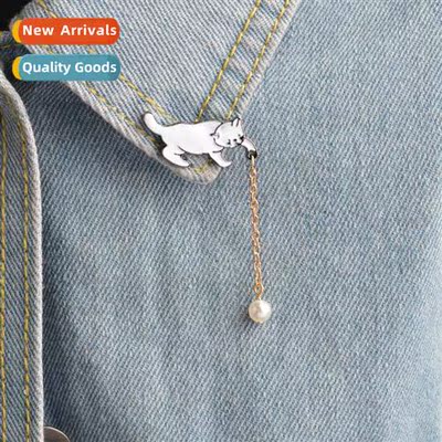 Jewelry carto anime fashi persaly kten pearl brooch animal c