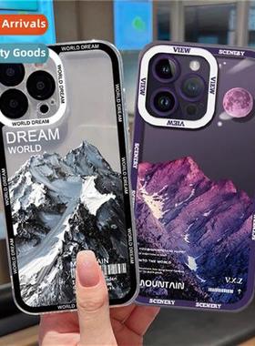Trendy snow mountain apple 14 case iphe 13 phe case 12promax