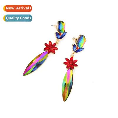 Fashiable Designs Medium Lg Faux Crystal Earrings Geometric