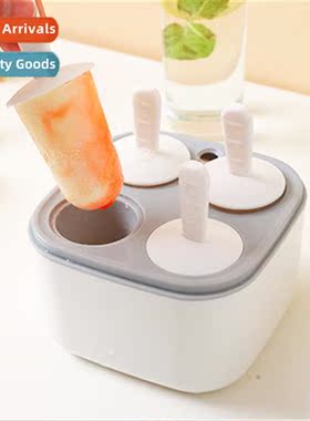 New transparent lid four compartments ice lolly mold box thi