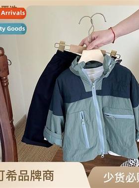 Boys jacket rushing jacket fall 2023 childrens hooded windbr