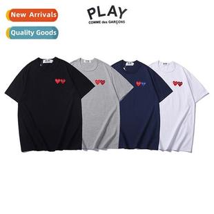 peach rou Japanese womens mens heart shirt tide new Summer