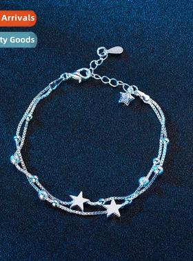 Japan  925 silver plated five-pointed star star bracelet fem