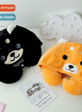 Carto Shiba Inu Aka Dog Hooded Neck Pillow Aka Dog Hooded U-