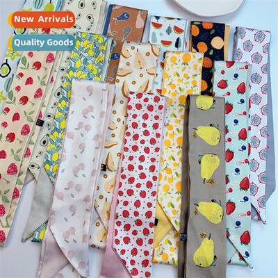 Fru Printing Decorati Lg Scarf Hair Ribb Pytail Hair Braidin